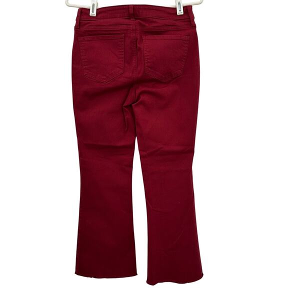 NYDJ Fiona Red Boysenberry Reactive Slim Flare Ankle Jean Womens Size 0 Raw Hem - Picture 4 of 10